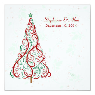 Faire,part de mariage darbre de Noël